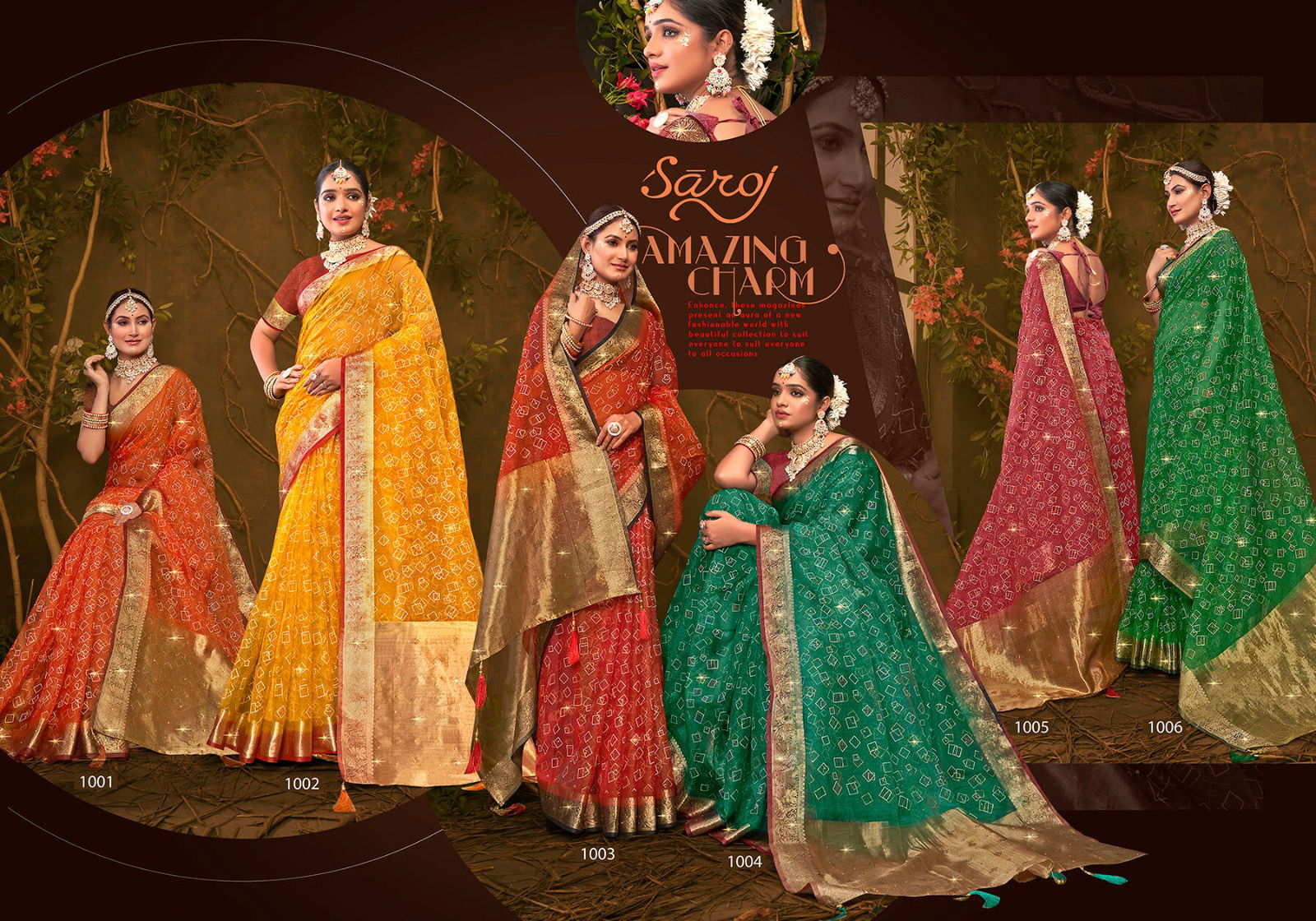 Imperial Gold Vol 1 By Saroj Khadi Organza Designer Sarees Wholesale Online
